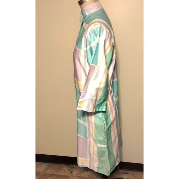 Catherine Ogust Penthouse Gallery Pastel Print Dress Caftan Vintage 80s S - Picture 4 of 10